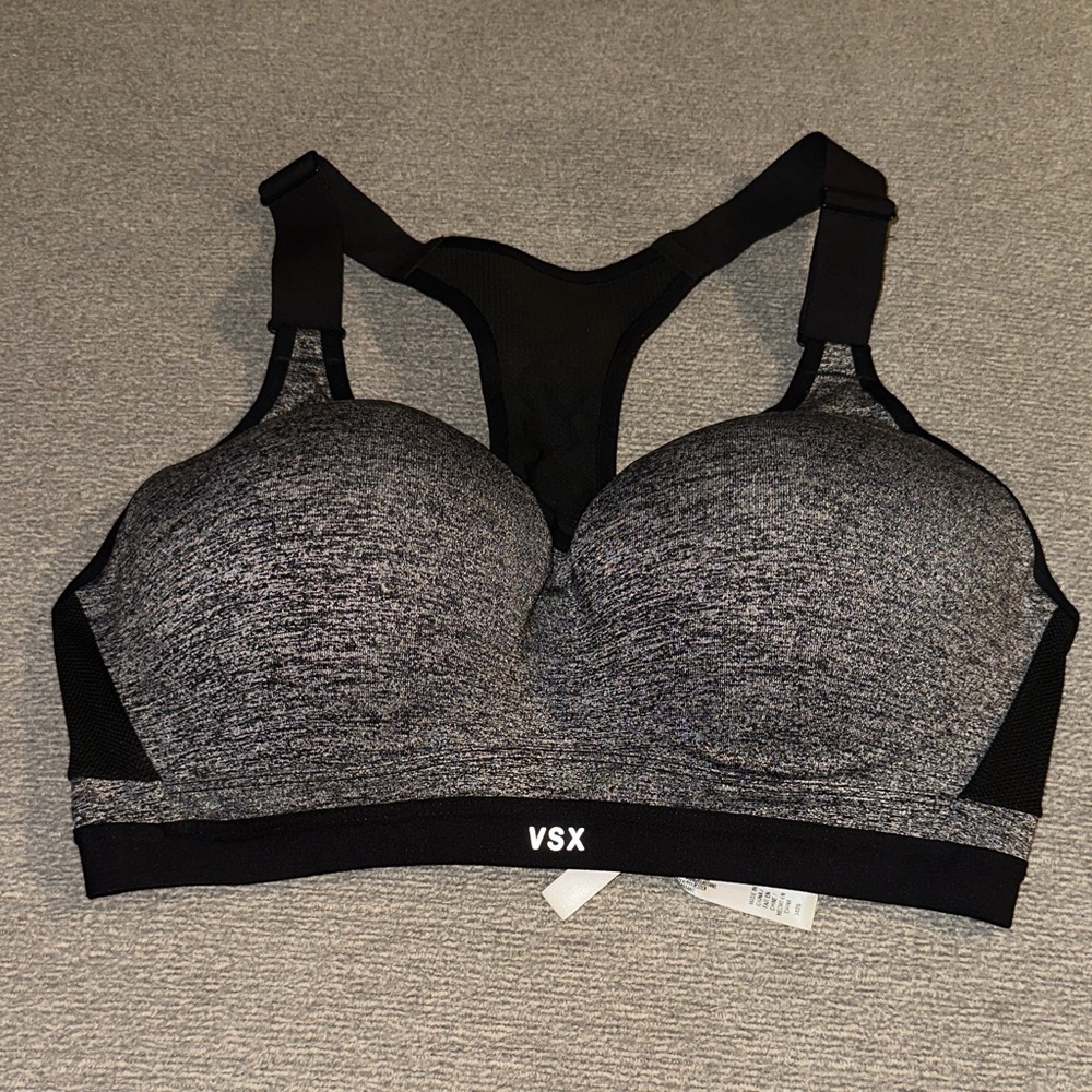 VSX Heathered Black Sports Bra